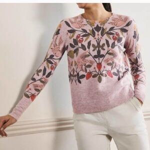 Boden Crew Neck Sweater with Floral Design